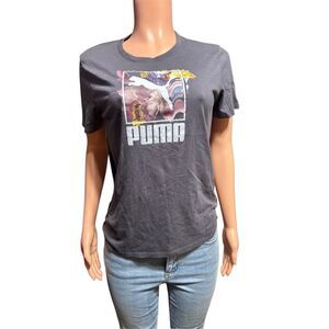 Puma short sleeve crew neck black puma logo t-shirt M